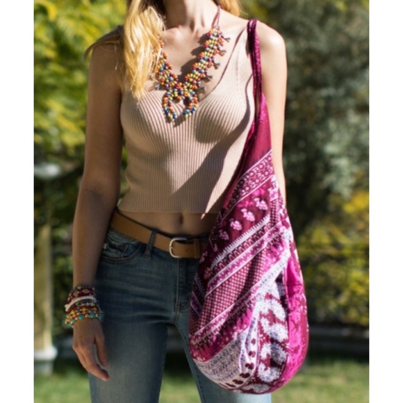The Boutique Handbags - Good Vibrations Bohemian Inspired Hobo Bag NWT